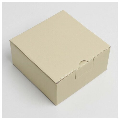 Коробка складная «Бежевая», 15 х 15 х 7 см