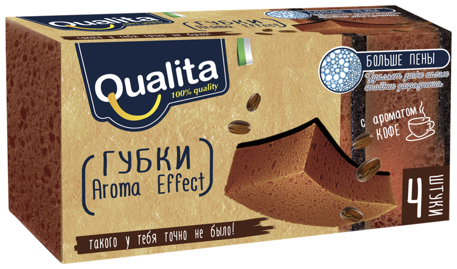 Губки кухонные Qualita Aroma Effect 4 шт - фото №2