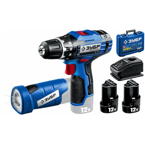 Дрель-шуруповерт 2 АКБ 2 Ач LED фонарь в кейсе DL-121-22F 699000₽