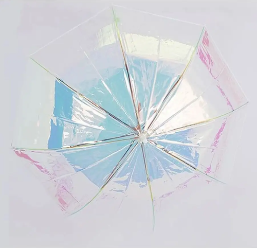 Зонт-трость GALAXY OF UMBRELLAS, полуавтомат, купол 95 см, 8 спиц, прозрачный, для женщин, мультиколор