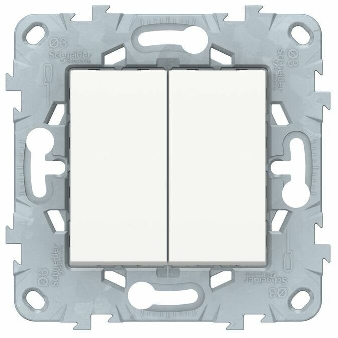 NU521518 Переключатель 2-клавишный перекрестный Schneider Electric Unica New, скрытый монтаж, белый