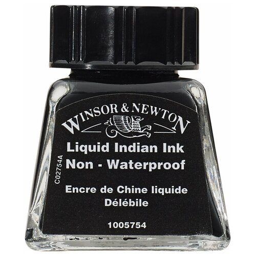 Тушь W&N Drawing Ink Дракон, 14 мл, черный китайский, водорастворимая Winsor Newton WN1005754