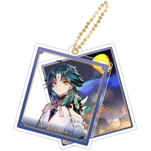 Брелок miHoYo, синий anime genshin impact acrylic xiao zhongli wendi figure stand model plate desk decor standing sign keychain xmas gifts