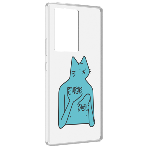 чехол mypads голубой кот фак ю для iphone 14 6 1 задняя панель накладка бампер Чехол MyPads голубой-кот-фак-ю для ZTE Nubia Z40 Pro задняя-панель-накладка-бампер