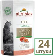 Almo Nature Набор 24 штуки по 55 г Паучи для Кошек с Лососем и Тыквой (HFC - Natural - Salmon and Pumpkin) 1.32кг