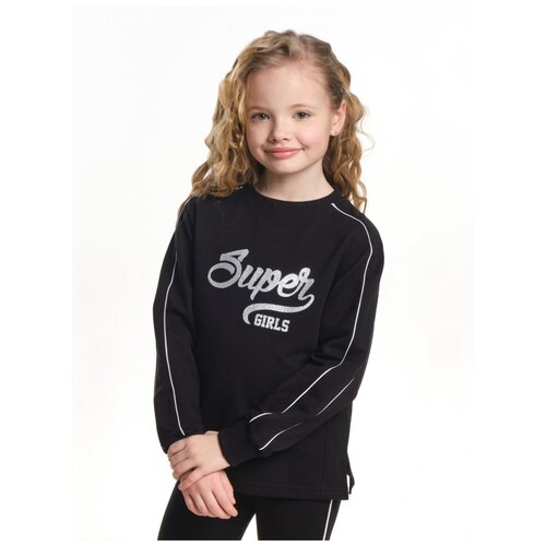 Свитшот для девочки Mini Maxi, модель 7377, цвет черный, размер 146