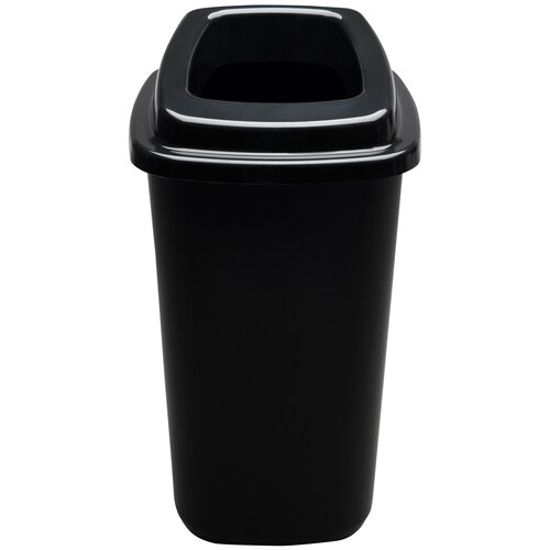 Мусорное ведро, контейнер, бак черный 45 л, черная крышка с отверстием PLAFOR Sort bin
