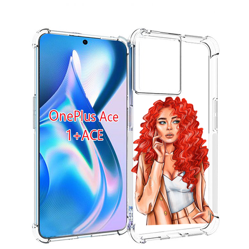 Чехол MyPads девушка-с-яркими-волосами женский для OnePlus Ace задняя-панель-накладка-бампер