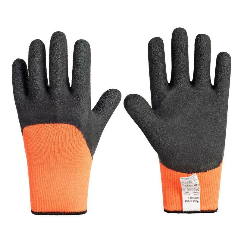 Перчатки защитные от статического электричества Чибис ШЛ ПАН, с латексным покрытием, оранжевые/черные, размер 9 (L)