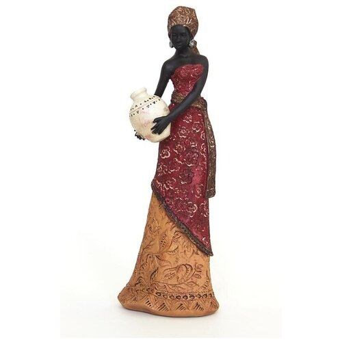 Негритянка в красном/Фигурка декоративная/Негритянка статуэтка/Африканский декор, 12х9х34см. FB-48986g BuyHouse.