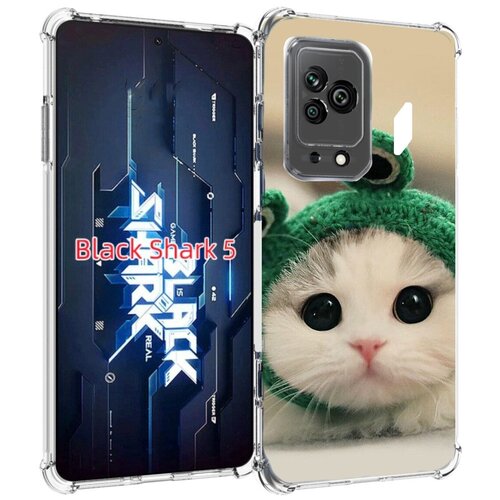 Чехол MyPads кот-лягушка детский для Xiaomi Black Shark 5 задняя-панель-накладка-бампер чехол mypads кот лягушка детский для xiaomi black shark 5 pro задняя панель накладка бампер