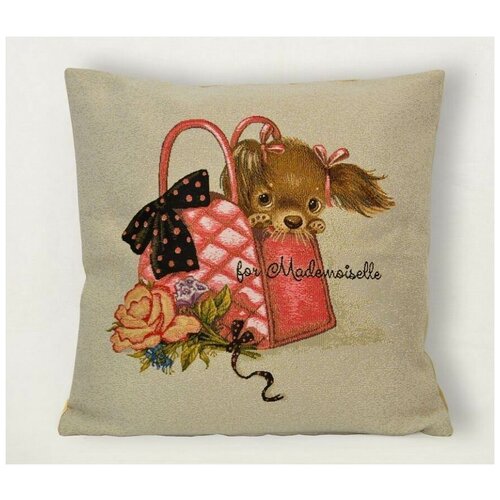 Малышка в сумочке - гобеленовая наволочка ГобеленГлавСнаб 45x45 см