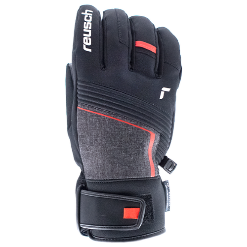 фото 6101251_7680 перчатки горнолыжные reusch luca r-tex xt black/black melange/fire red (inch (дюйм):10)