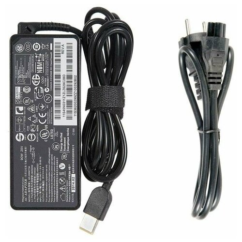 блок питания ibatt ib u1 r485 20v 3 25a 65w прямоугольный pin для ibm lenovo g500 g50 30 g50 45 g510 g50 70 z50 70 g500s g410 thinkpad x240 g50 80 ideapad yoga 13 z50 75 thinkpad t440 thinkpad t440s ideapad s510p Блок питания для Lenovo ThinkPad X1 Carbon, G50-70, Y40-70, Y40-80, Yoga 13, Yoga 2 13, Flex 14, Flex 15, 20V, 4.5A, 90W прямоуг коннектор с кабелем