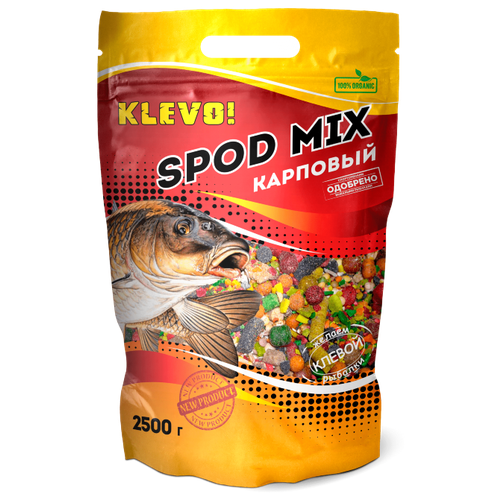 прикормка для рыбалки klevo spod mix спод микс карповый 2500гр Прикормка Klevo спод-микс карповый более 30-ти компонентов 2,5кг