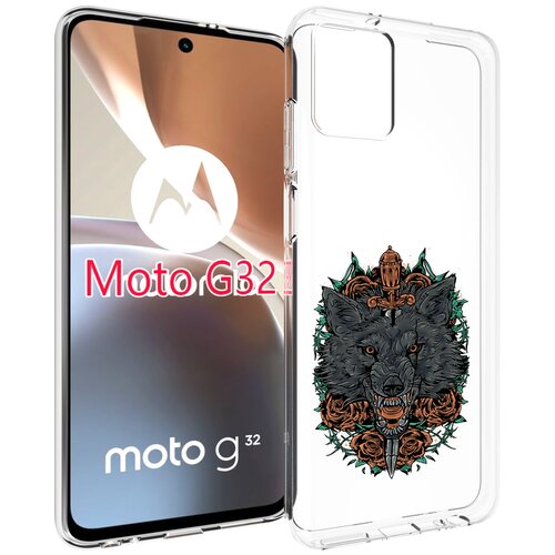 Чехол MyPads красивый злой волк для Motorola Moto G32 задняя-панель-накладка-бампер чехол mypads злой большой тигр для motorola moto g32 задняя панель накладка бампер