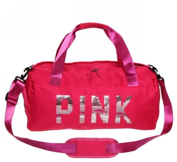 Сумка спортивная «Sport Pink»,водонепроницаемый отдел + 2 кармана+отдел под обувь, цвет розовый, 42*24*18 см - фотография № 1