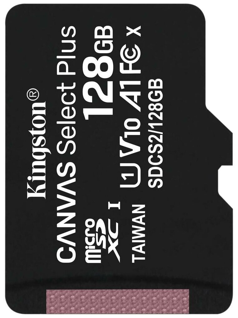 Карта памяти Micro SecureDigital 128Gb Kingston Canvas Select Plus SDXC class 10 UHS-I (SDCS2/128GBSP)