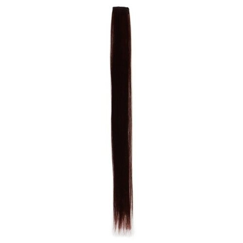 Локон накладной искусственный 50(±5)см волос прямой матт 5гр на заколке каштан 336А# 7435998