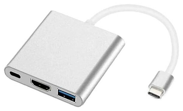 Аксессуар Адаптер Vbparts для APPLE MacBook Multiport Type-C - USB/HDMI/Type-C Silver 057511