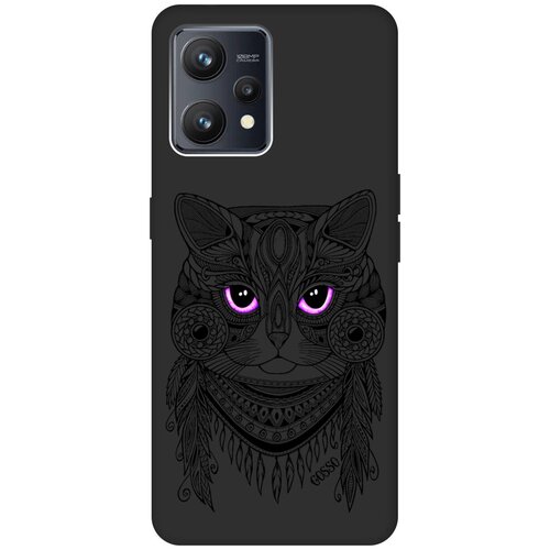 Матовый Soft Touch силиконовый чехол на Realme 9 / Рилми 9 с 3D принтом Grand Cat черный матовый soft touch силиконовый чехол на realme 9 pro рилми 9 про с 3d принтом cheshire cat черный