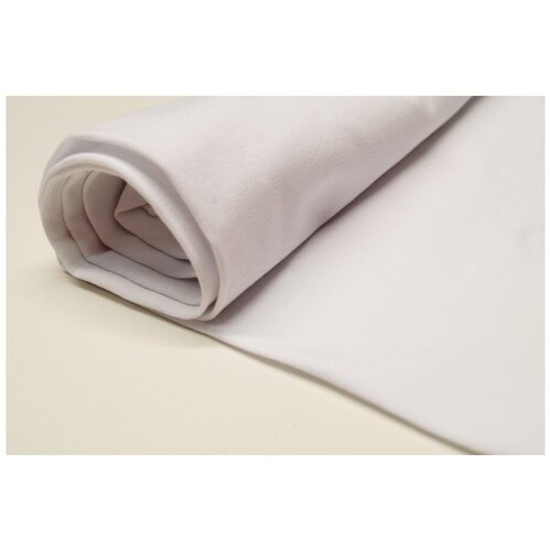 Ткань для шитья одежды и рукоделия. Кулирка с лайкрой цвет Белый, отрез ткани: длина 120см ширина 180см. Кулирная гладь для шитья одежды.