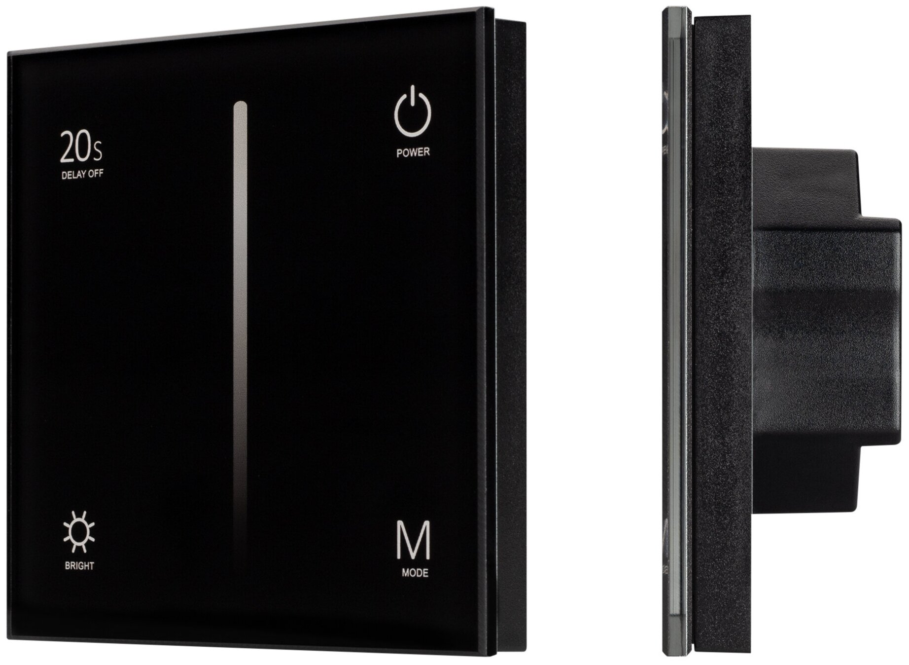 034780 Панель SMART-P6-DIM-G-IN Black (12-24V, 4x3A, Sens, 2.4G) (Arlight, IP20 Пластик)
