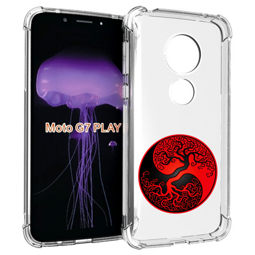 Чехол MyPads инь янь дерево для Motorola Moto G7 Play задняя-панель-накладка-бампер