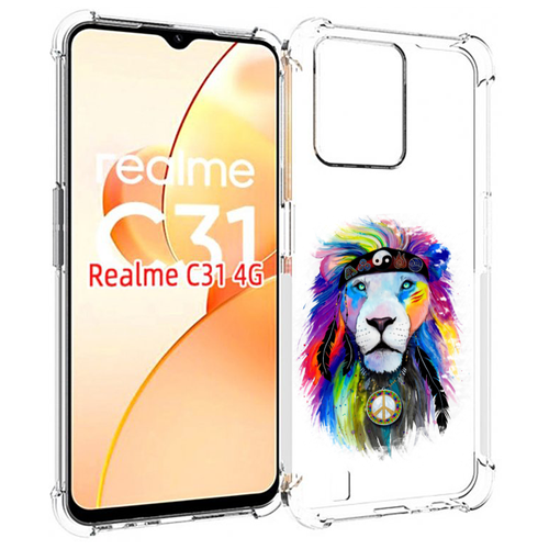 Чехол MyPads Лев 3 для OPPO Realme C31 задняя-панель-накладка-бампер