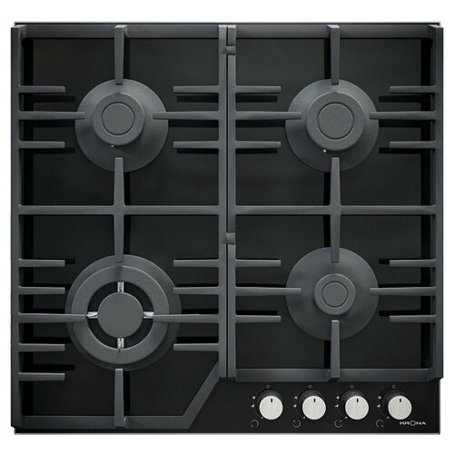 Поверхность газовая KRONA CORNIOLA 60 BL черный стекло чугун гк WOK 1488000₽