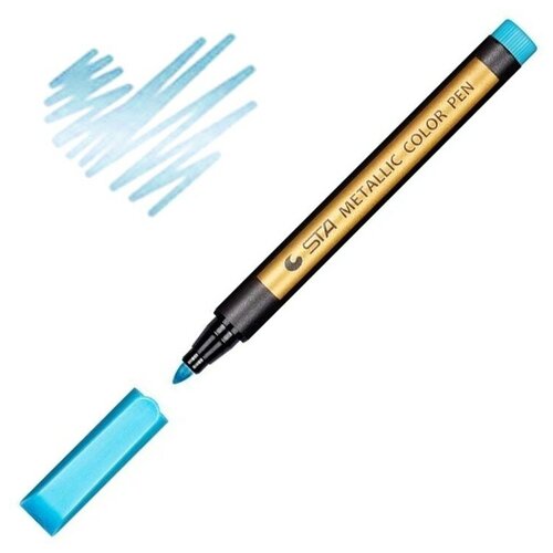 Металлизированный маркер для создания эффектов, 1 шт, цвет: голубой (Blue), Epoxy Master металлизированные маркеры для создания эффектов gold 1 шт epoxy master
