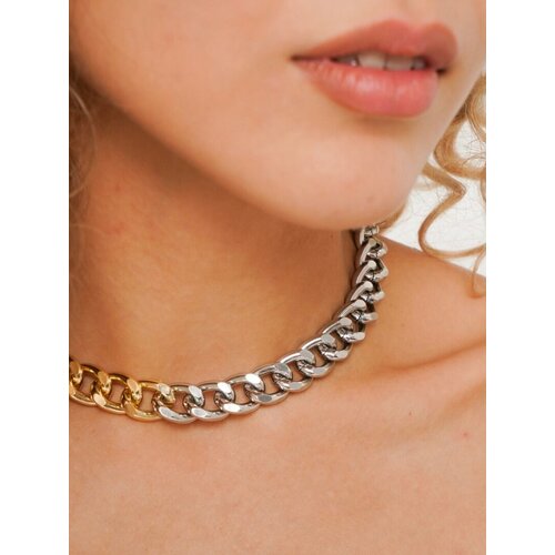 фото Цепь xuping jewelry, нержавеющая сталь, бижутерный сплав, медь, длина 39 см., серебряный, золотой