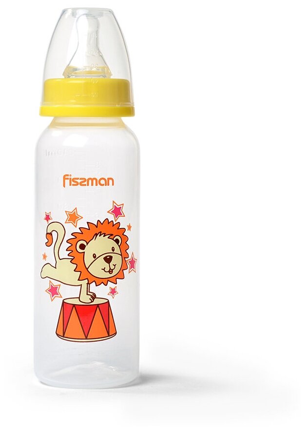 Бутылочка для кормления Fissman 240 мл, цвет желтый, пластик (6877)