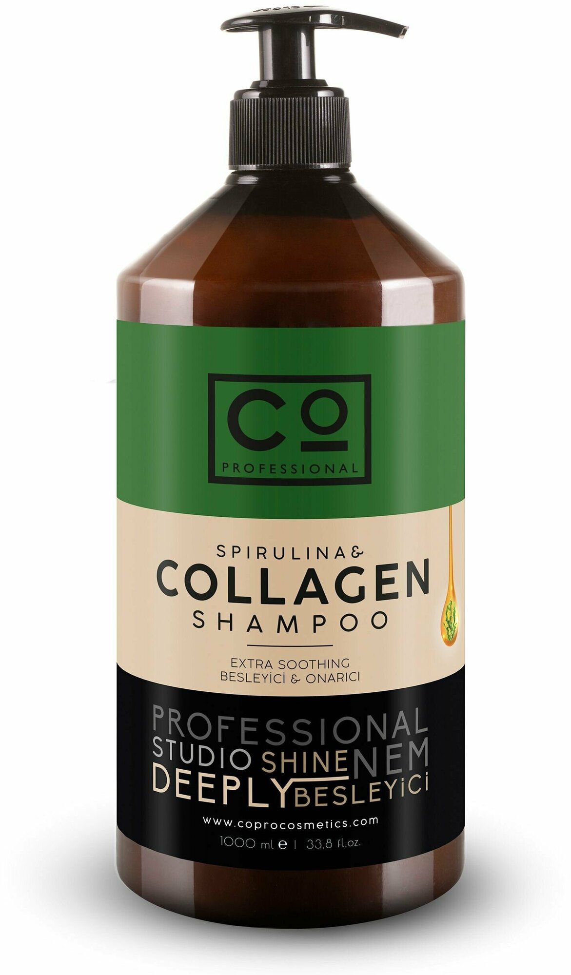 Шампунь для волос с коллагеном и спирулиной CO PROFESSIONAL Spirulina and Collagen shampoo, 1000 мл