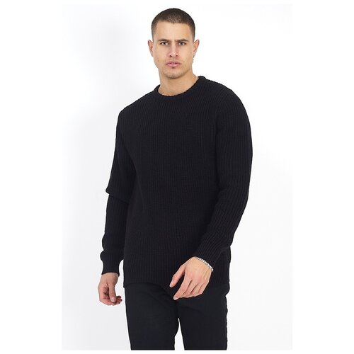 пуловер для мужчин, Brave Soul, модель: MK-181BINARYN, цвет: черный, размер: S