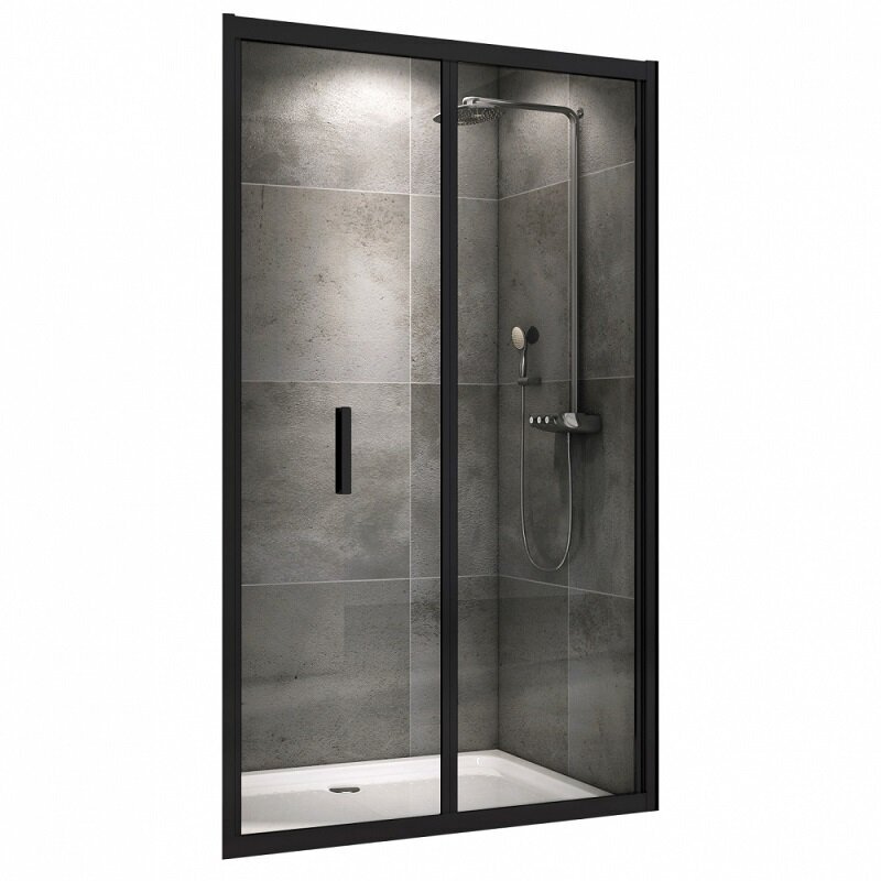 Abber Душевая дверь Abber Sonnenstrand, 90 х 195 см, профиль черный, стекло прозрачное, AG07090B