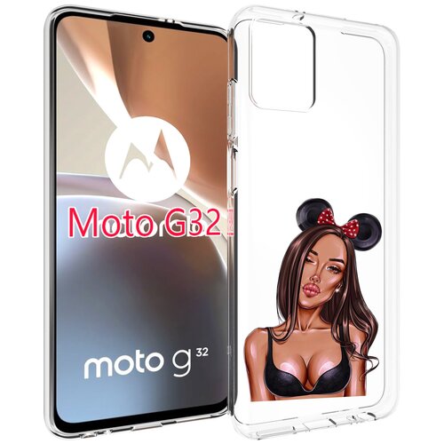 Чехол MyPads девушка-в-купальнике-с-ушками женский для Motorola Moto G32 задняя-панель-накладка-бампер чехол mypads девушка в купальнике с ушками женский для oppo a55s задняя панель накладка бампер