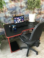 Компьютерный письменный стол ADRENALINE Игровой Геймерский Черный/Красный 110х75х78