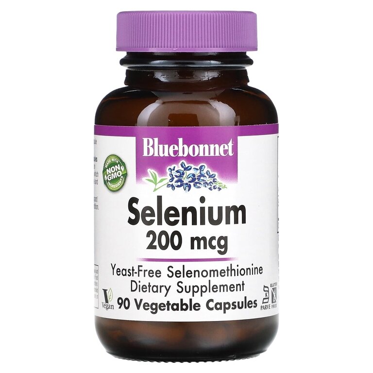 Bluebonnet Nutrition Selenium (Cелен бездрожжевой селенометионин) 200 мкг 90 капсул