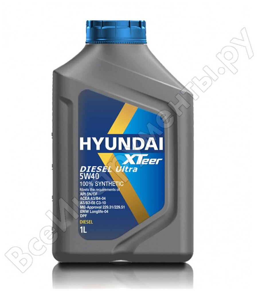 Масло моторное 5w40 hyundai xteer 6л синтетика diesel ultra hyundai 1061223