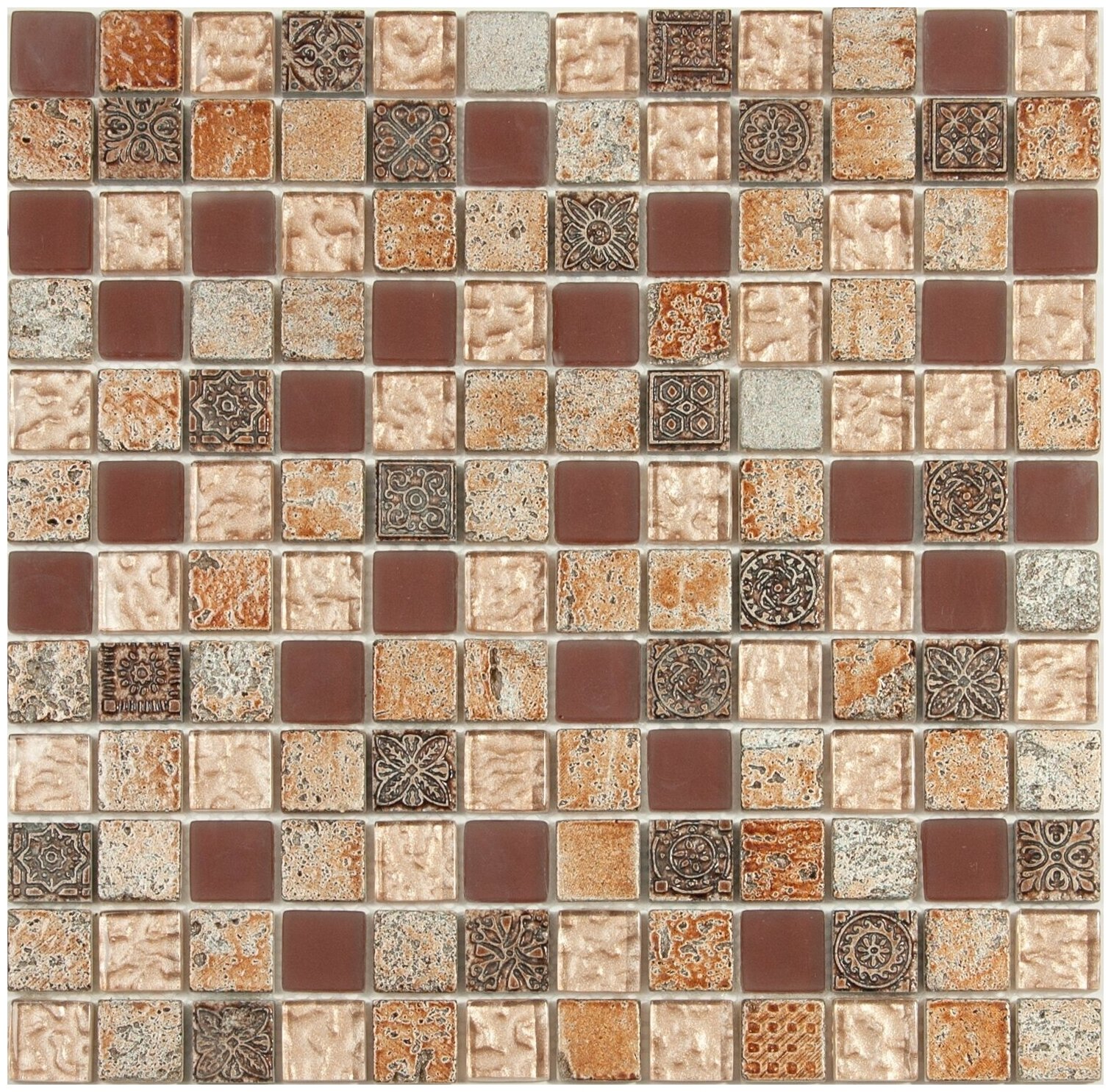 Мозаика (стекло, керамика, травертин) NS mosaic S-820 29,8x29,8 см 5 шт (0,445 м²)