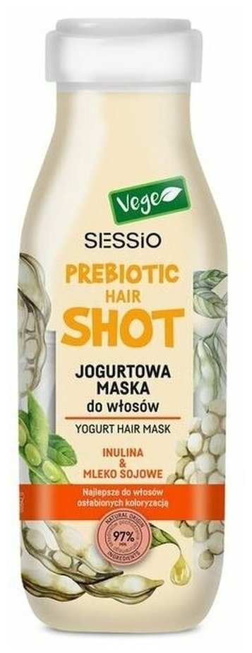 Йогуртовая маска для волос Sessio Prebiotic инулин и соевое молоко 350 мл