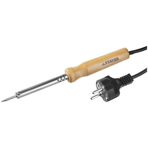 Электропаяльник STAYER Maxterm 25Вт 220В конус деревянная рукоятка 55310-25 92200₽