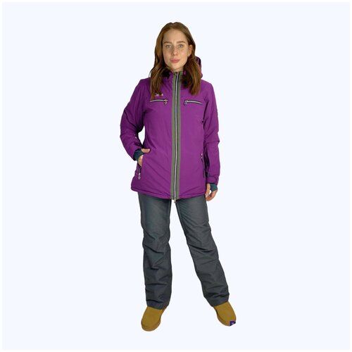 Комплект с брюками Snow Headquarter, зимний, карманы, карман для ски-пасса, капюшон, мембранный, утепленный, размер XL, фиолетовый