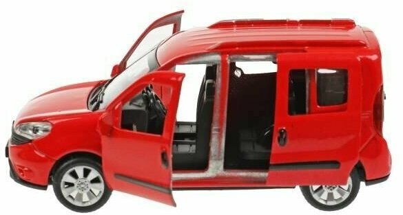 Модель машины Технопарк "Fiat Doblo", красная, металлическая, инерционная, 12 см, открываются двери, багаж (DOBLO-12-RD)