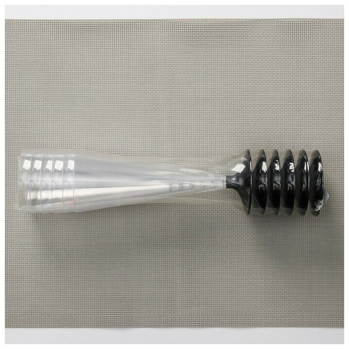 Фужер одноразовый для шампанского «Конус», 100 мл, с чёрной ножкой, цвет прозрачный - фотография № 9