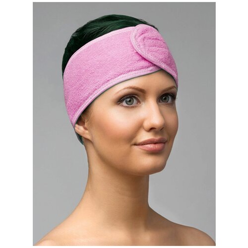 повязка для волос фиксатор махровый розовый/махровая повязка для волос для спорта,танцев,сауны,косметолога