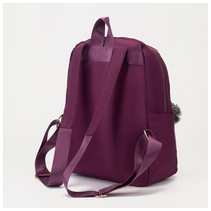 Рюкзак, отдел на молнии, 2 наружных кармана, цвет фиолетовый