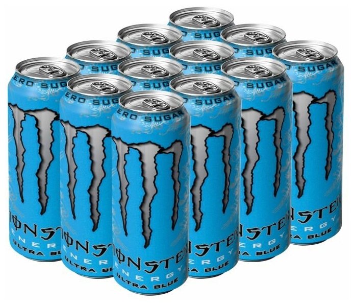 Энергетический напиток Monster Energy Ultra Blue со вкусом ягод (Польша), 500 мл (12 шт) - фотография № 1