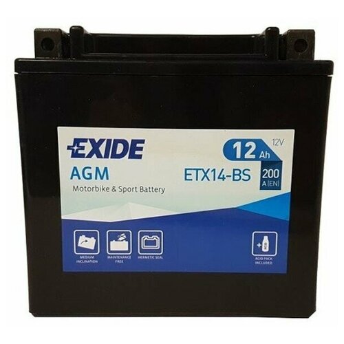 Аккумулятор мото Exide ETX14-BS (YTX14-BS)